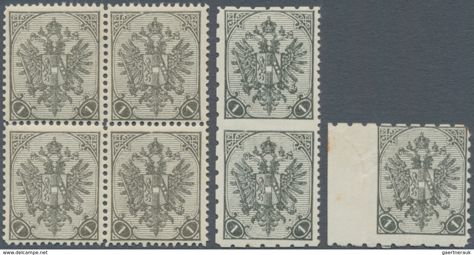 Bosnien Und Herzegowina: 1900, Definitives "Double Eagle", 1h. Black, Specialised Assortment Of 20 S - Bosnien-Herzegowina