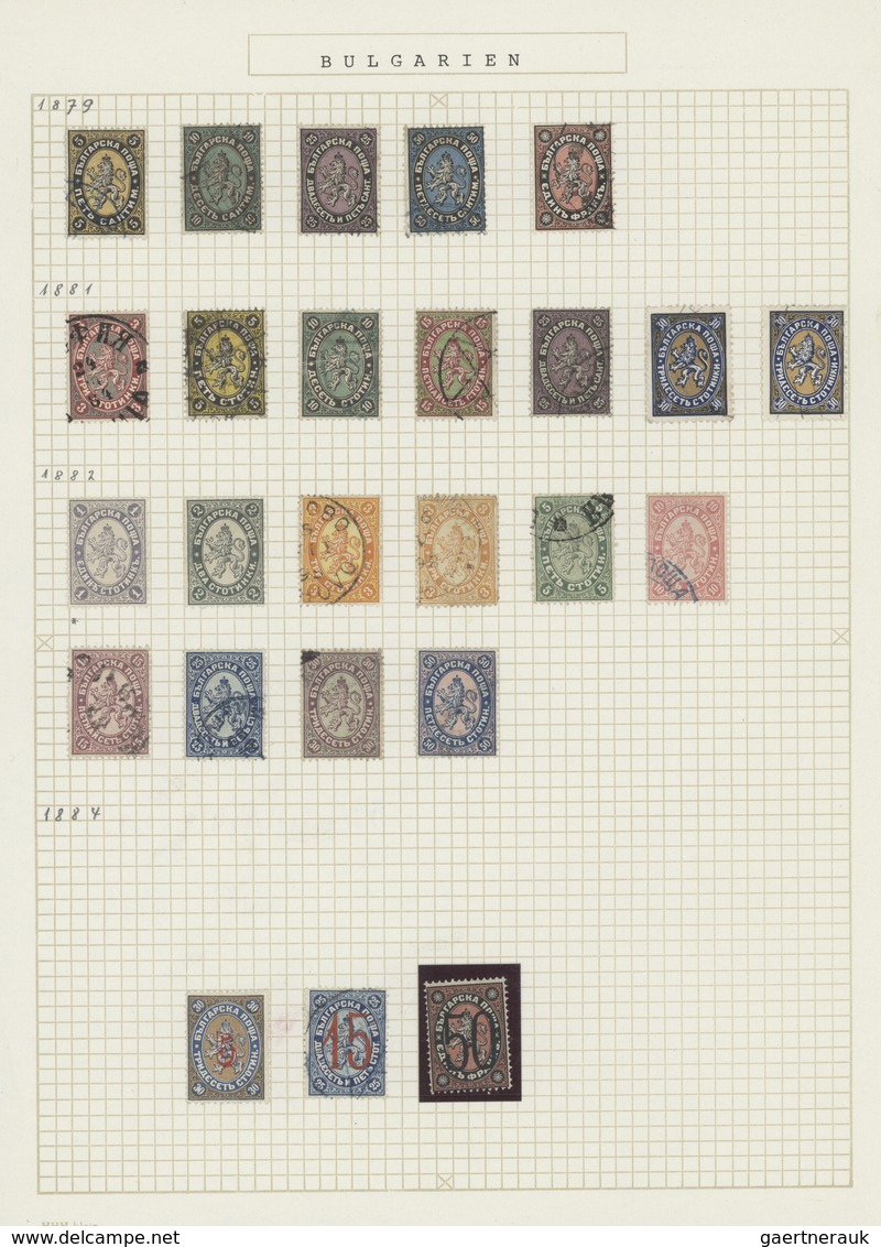 Bulgarien: 1879/1896, Mint And Used Collection On Album Pages, From 1879 5c. To 1fr., 1884 Overprint - Briefe U. Dokumente