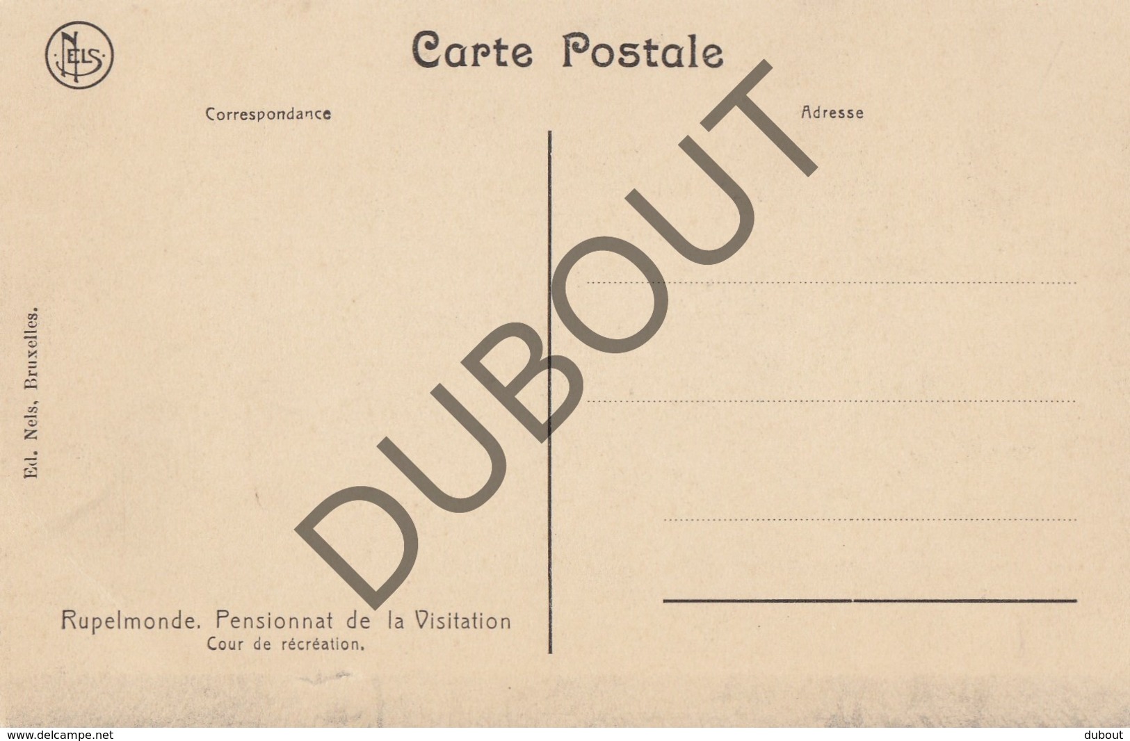 Postkaart - Carte Postale RUPELMONDE Pensionnat De La Visitation - Cour De Récréation  (L146) - Kruibeke