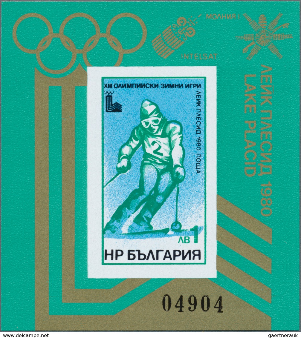 Bulgarien: 1979, Olympic Winter Games Miniature Sheet With Gold Opt. ‚LAKE PLACID‘ In A Lot With 20 - Briefe U. Dokumente