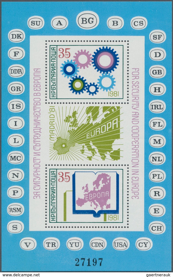 Bulgarien: 1981, OSCE Conference Madrid Miniature Sheet In A Lot With 150 Miniature Sheets, Mint Nev - Briefe U. Dokumente