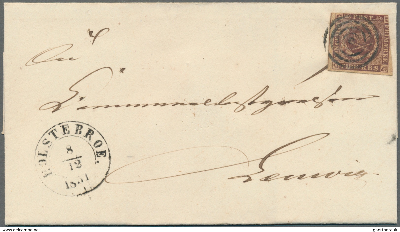 Dänemark: 1851, FIRE R.B.S., 19 Letters With Single Frankings With A Good Range Of Numeral And Town - Briefe U. Dokumente