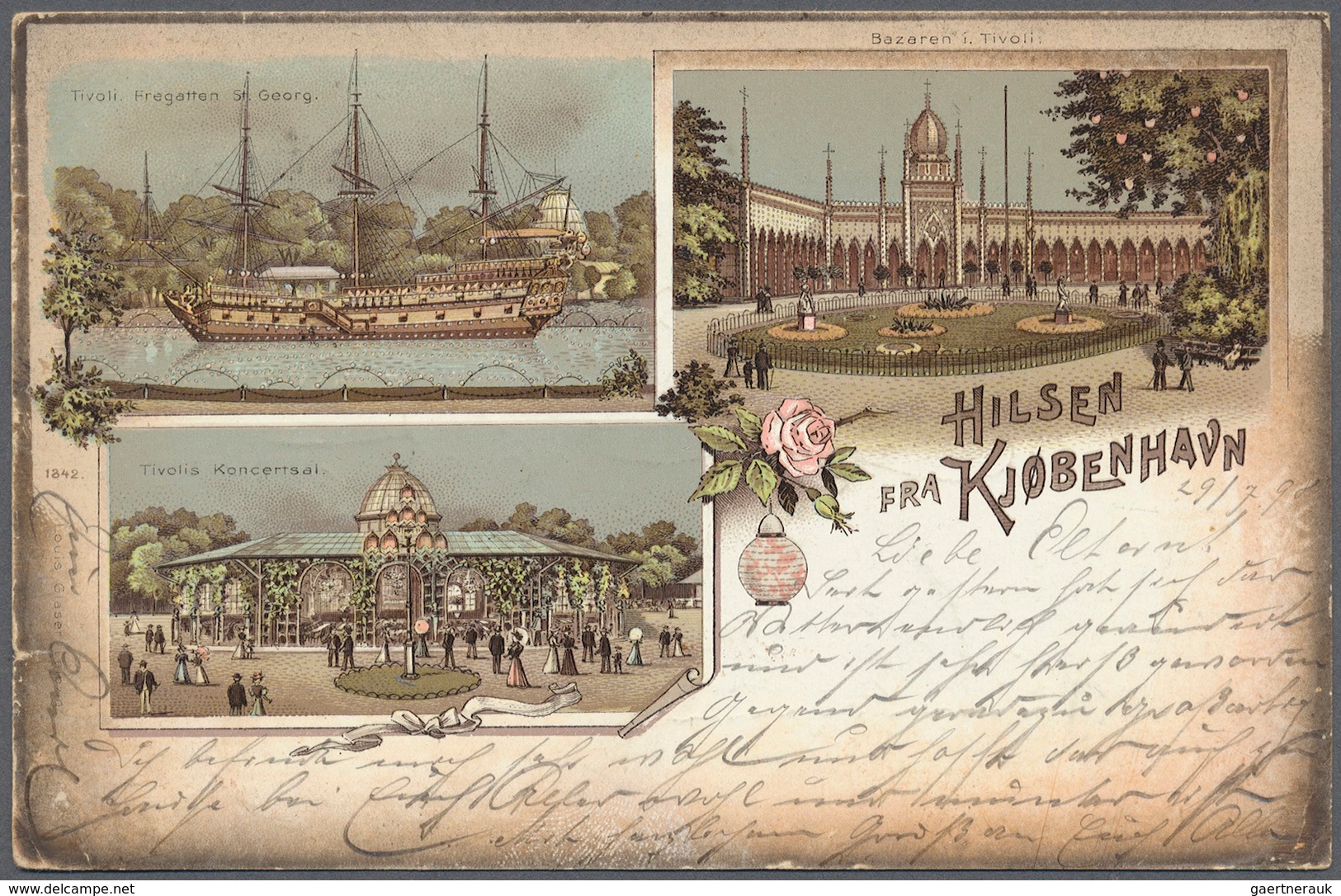 Dänemark: 1890 (ab), dabei interessante Ganzsachen, Flugpost, alte Ansichtskarten, Perfins u. a.