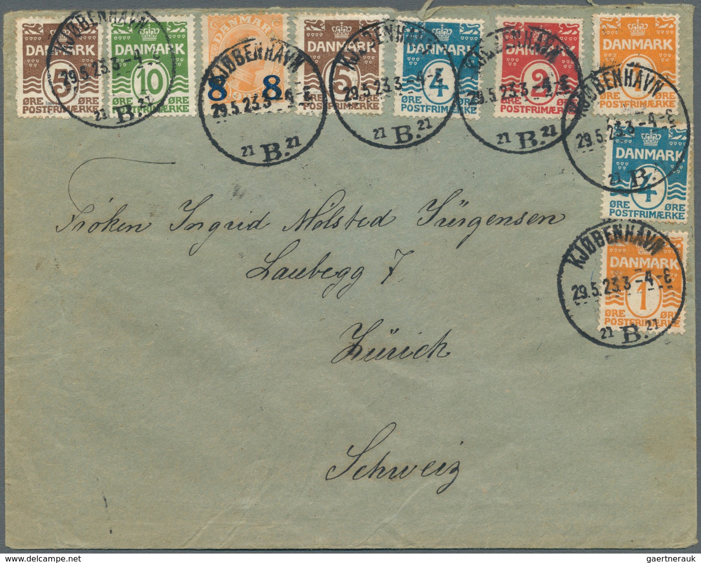 Dänemark: 1905-30 NUMERALS: Specialized Collection Of Thousands Of Stamps, Mint And Used, Multiples - Briefe U. Dokumente