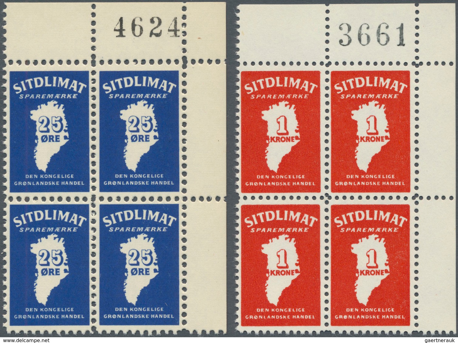 Dänemark - Grönland: 1960 (ca.?), ‚SITDLIMAT Sparemaerke Den Kongelige Gronlandske Handel‘ 25öre Blu - Briefe U. Dokumente