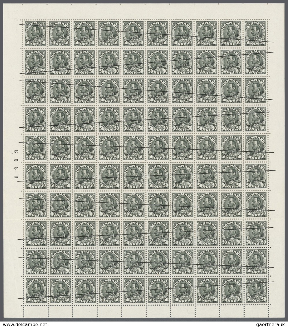 Dänemark - Besonderheiten: 1934, Complete Proof Sheet (100 Stamps) For The Definitive Stamp 50 Ore K - Sonstige & Ohne Zuordnung