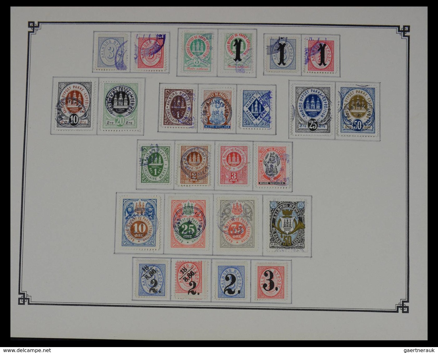 Dänemark - Besonderheiten: Nice mint hinged and used collection local post stamps of Denmark on old