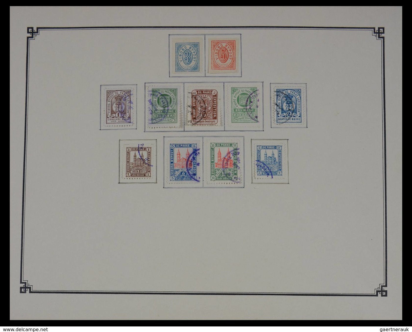 Dänemark - Besonderheiten: Nice mint hinged and used collection local post stamps of Denmark on old