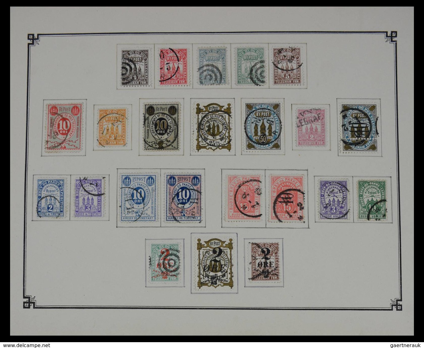 Dänemark - Besonderheiten: Nice mint hinged and used collection local post stamps of Denmark on old