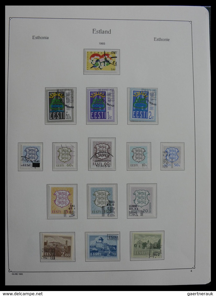 Estland: 1918-2010: Almost complete, used collection Estonia 1918-2010 in Kabe album. Collection con