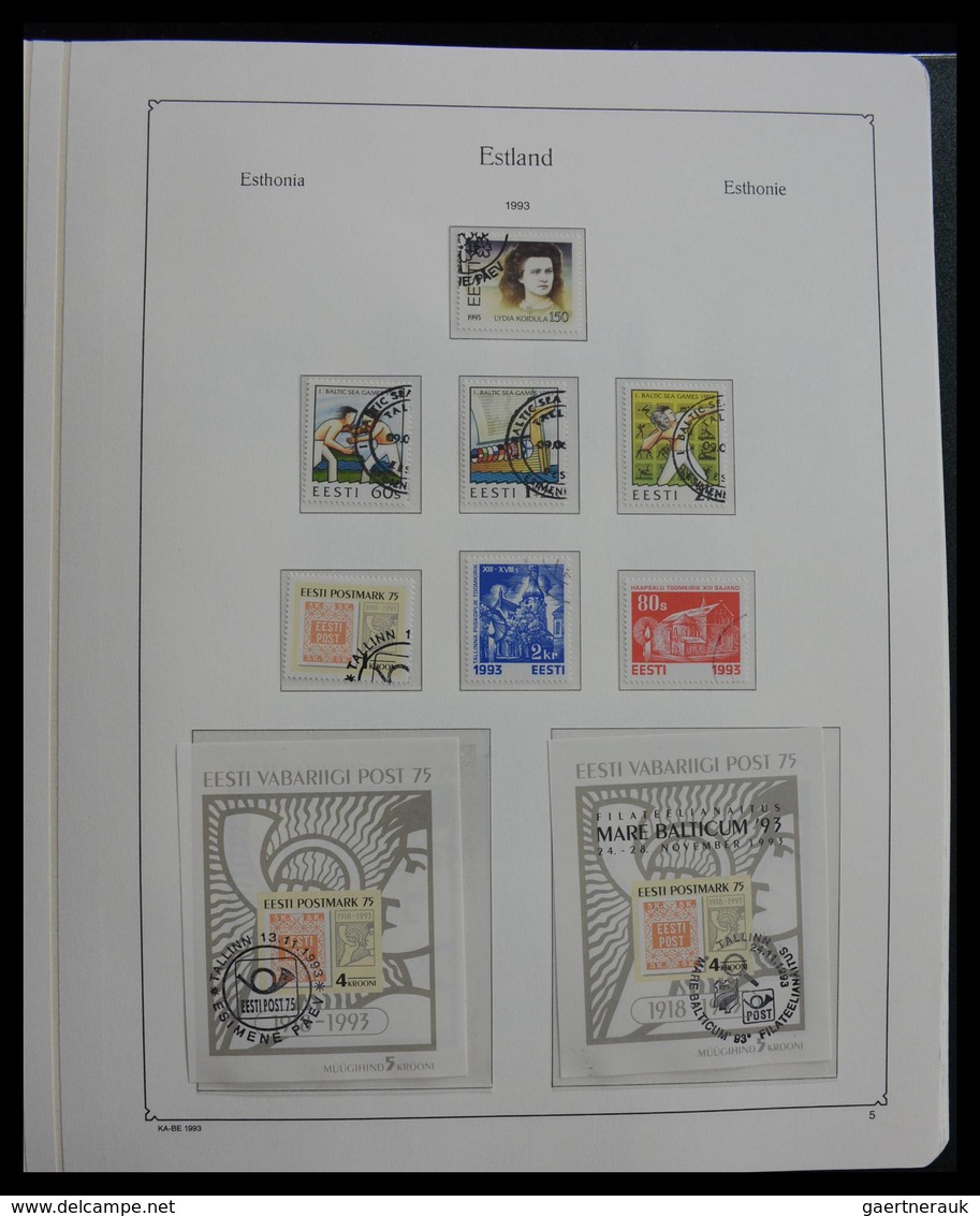 Estland: 1918-2010: Almost complete, used collection Estonia 1918-2010 in Kabe album. Collection con