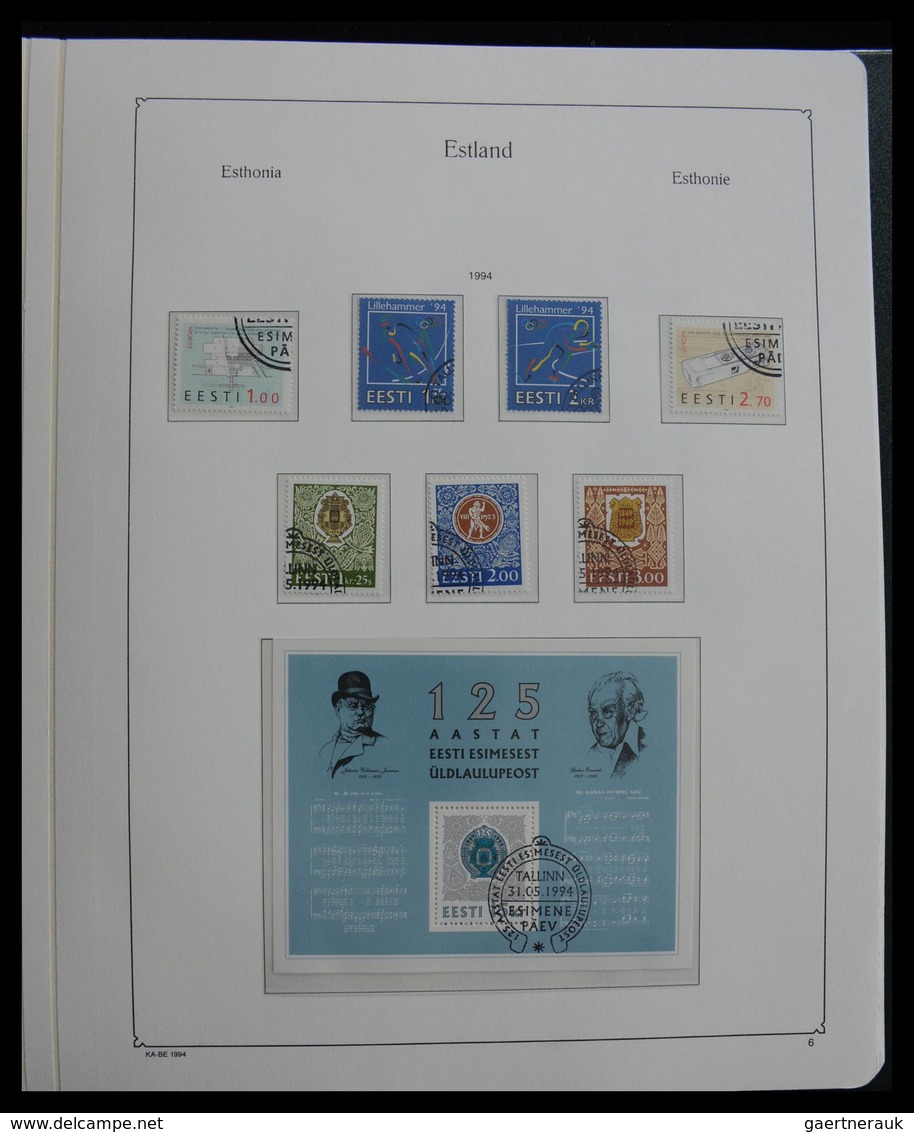 Estland: 1918-2010: Almost complete, used collection Estonia 1918-2010 in Kabe album. Collection con