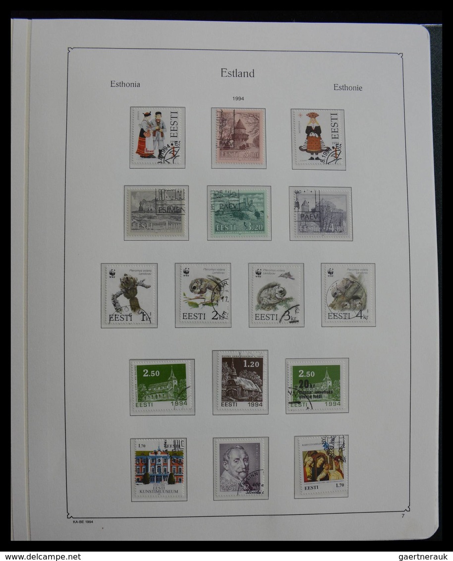 Estland: 1918-2010: Almost complete, used collection Estonia 1918-2010 in Kabe album. Collection con