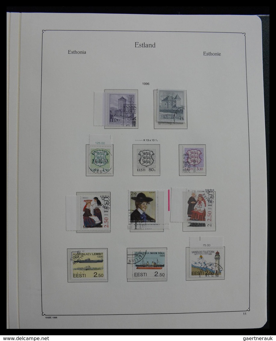 Estland: 1918-2010: Almost complete, used collection Estonia 1918-2010 in Kabe album. Collection con