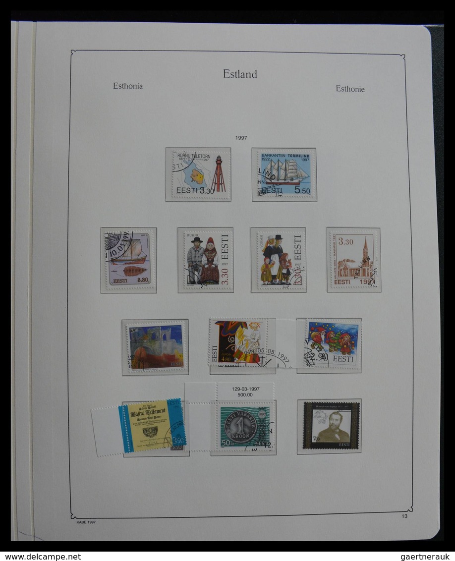 Estland: 1918-2010: Almost complete, used collection Estonia 1918-2010 in Kabe album. Collection con