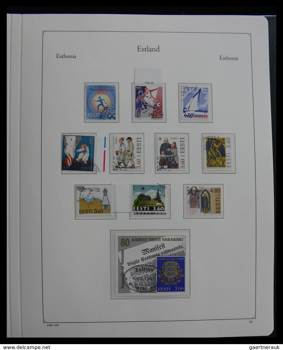 Estland: 1918-2010: Almost complete, used collection Estonia 1918-2010 in Kabe album. Collection con