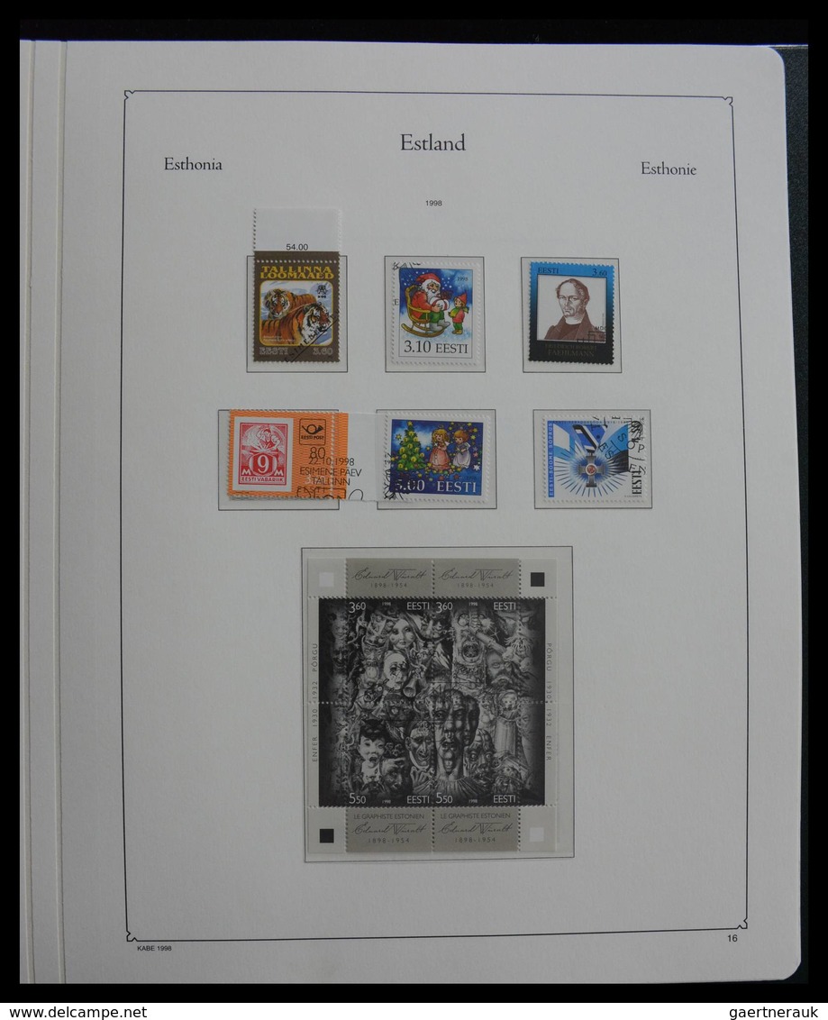 Estland: 1918-2010: Almost complete, used collection Estonia 1918-2010 in Kabe album. Collection con