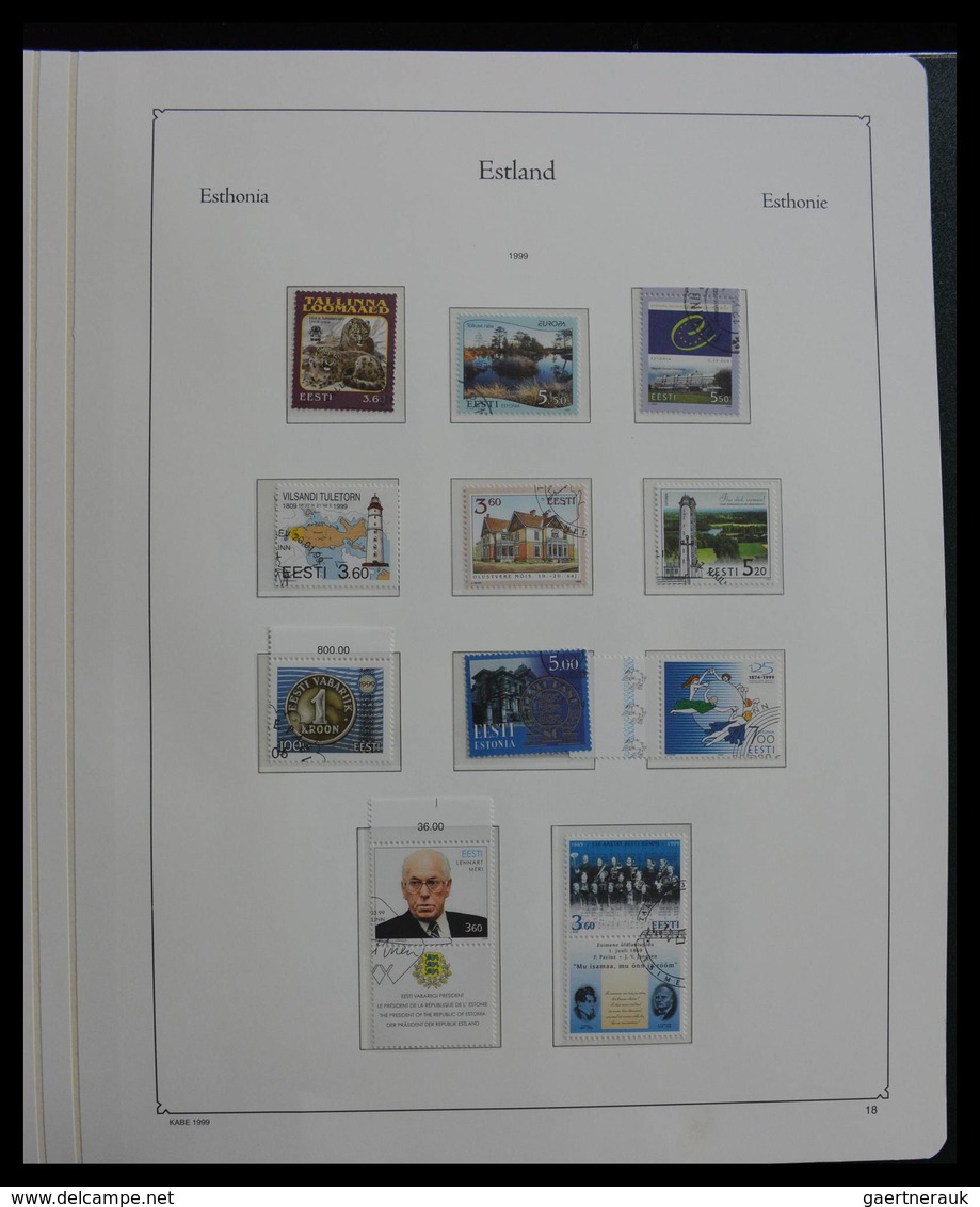 Estland: 1918-2010: Almost complete, used collection Estonia 1918-2010 in Kabe album. Collection con