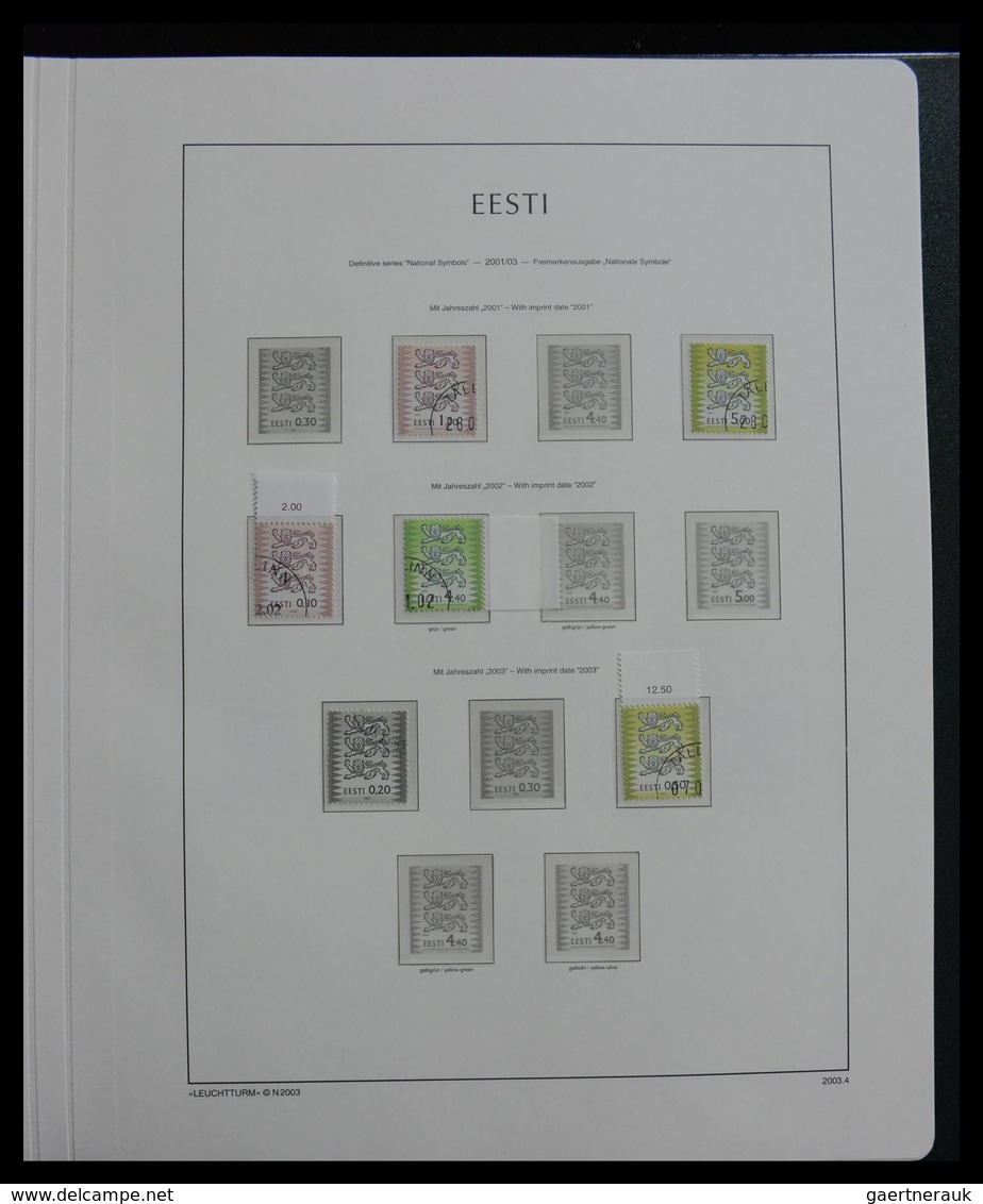 Estland: 1918-2010: Almost complete, used collection Estonia 1918-2010 in Kabe album. Collection con