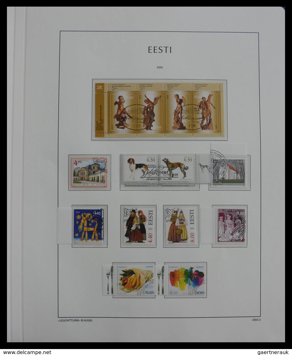 Estland: 1918-2010: Almost complete, used collection Estonia 1918-2010 in Kabe album. Collection con