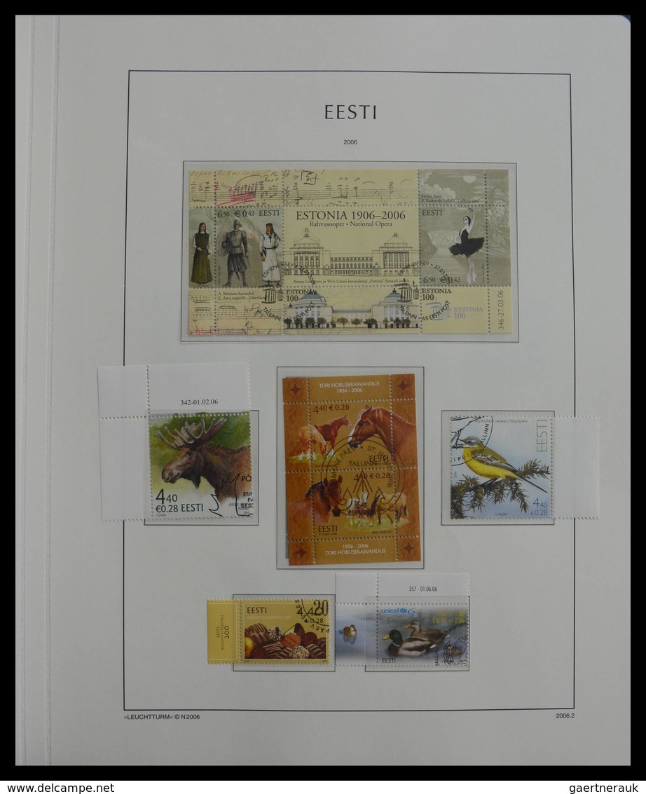 Estland: 1918-2010: Almost complete, used collection Estonia 1918-2010 in Kabe album. Collection con