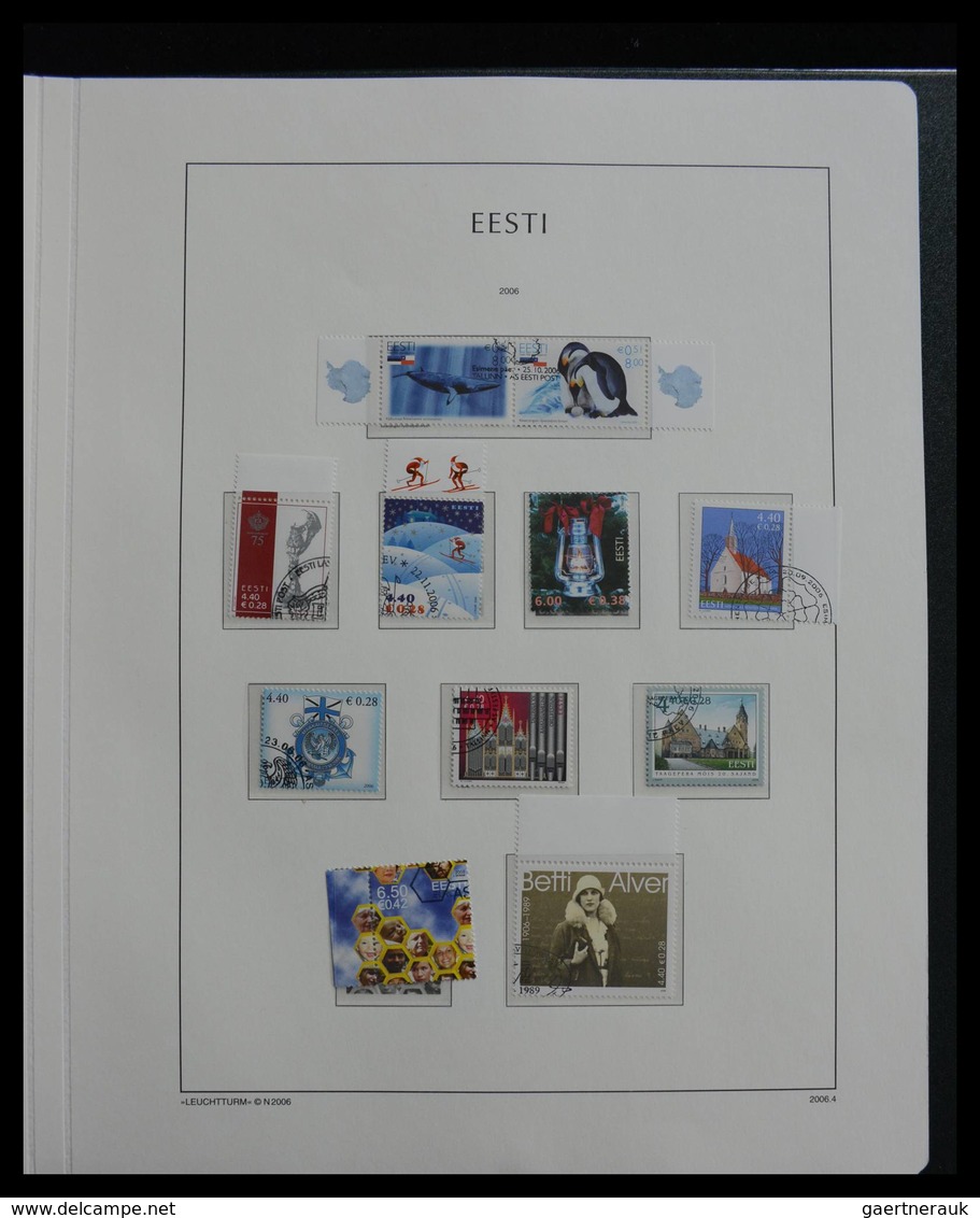 Estland: 1918-2010: Almost complete, used collection Estonia 1918-2010 in Kabe album. Collection con