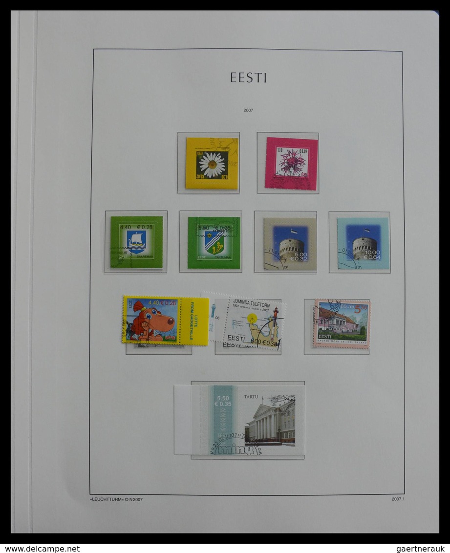 Estland: 1918-2010: Almost complete, used collection Estonia 1918-2010 in Kabe album. Collection con