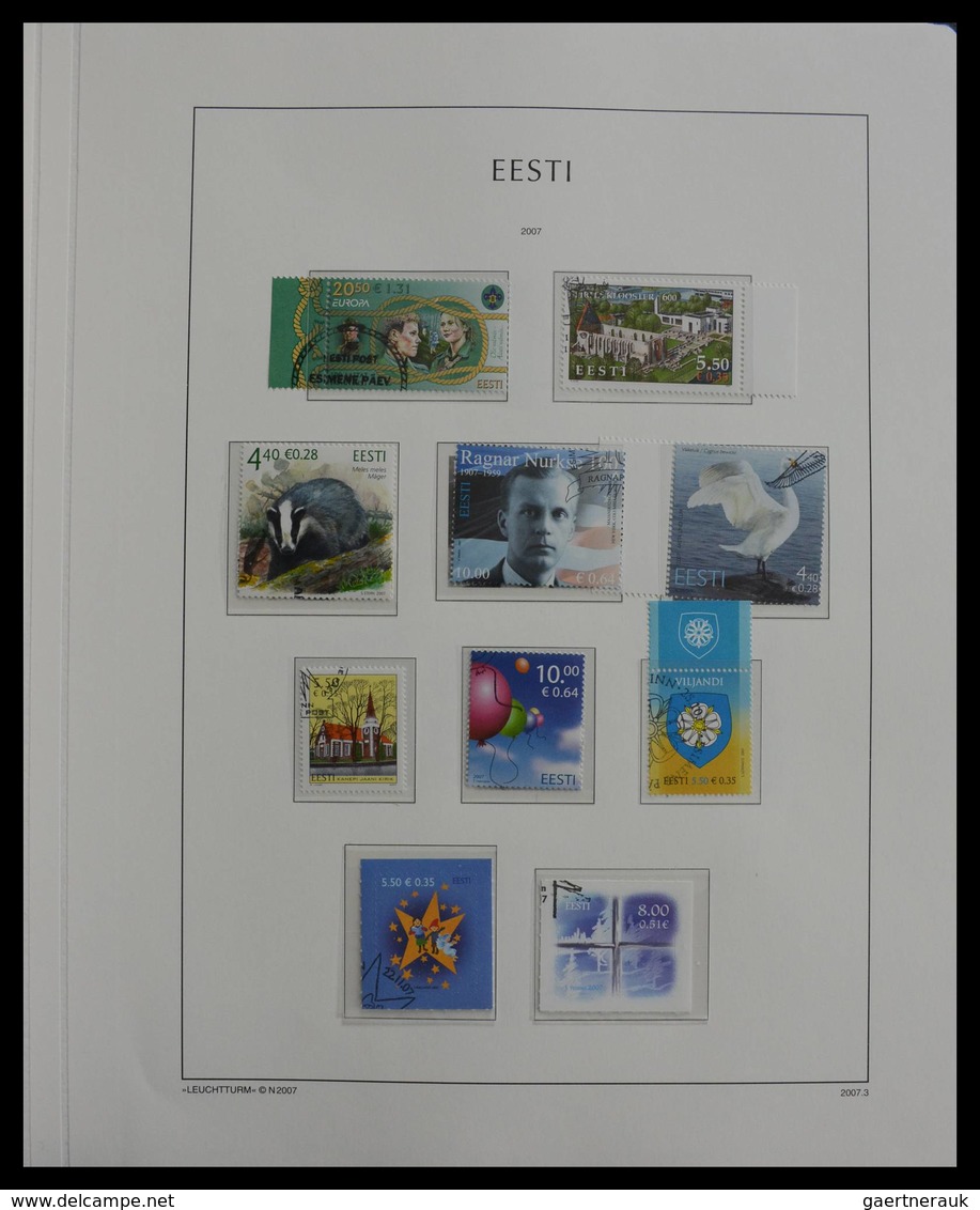 Estland: 1918-2010: Almost complete, used collection Estonia 1918-2010 in Kabe album. Collection con