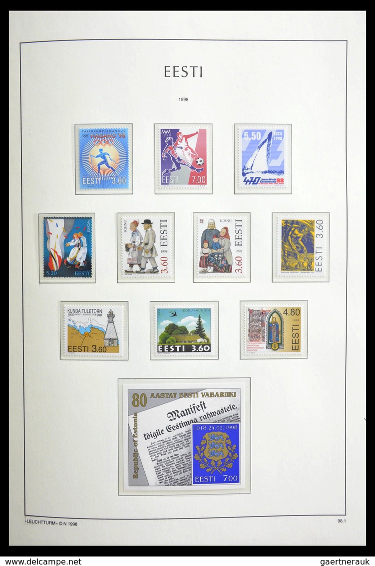 Estland: 1918-2010: Well filled, MNH, mint hinged and used collection Estonia 1918-2010 in Leuchttur