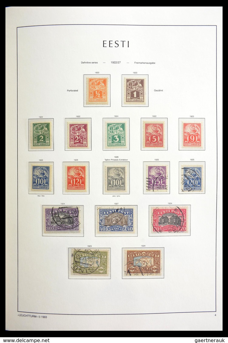 Estland: 1918-2010: Well filled, MNH, mint hinged and used collection Estonia 1918-2010 in Leuchttur