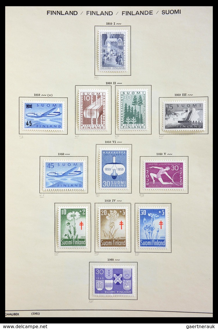 Finnland: 1856-1960: Almost complete, mint hinged and used collection Finland 1856-1960 on albumpage