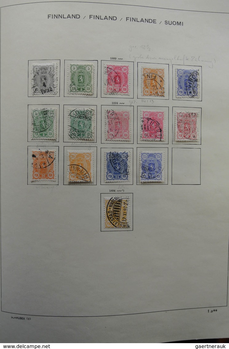 Finnland: 1860-1995: Very well filled, somewhat specialised, double, MNH, mint hinged and used colle