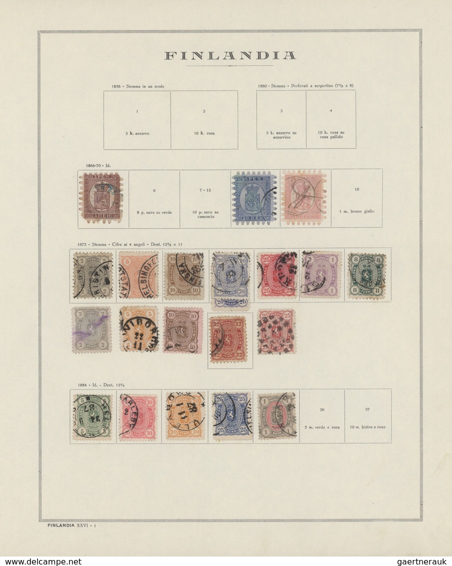 Finnland: 1866/1941, Used And Mint Collection On Album Pages, From Three Copies Rouletted Stamps, Fo - Gebraucht