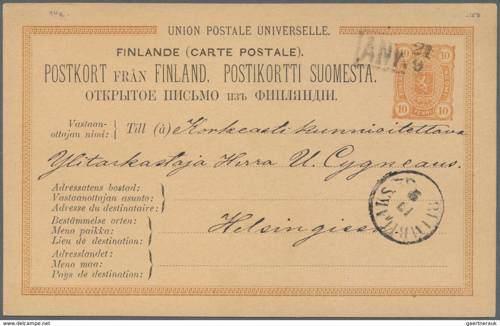Finnland - Ganzsachen: 1872 From, Comprehensive Lot Of 153 Predominantly Used Postal Stationeries Co - Ganzsachen