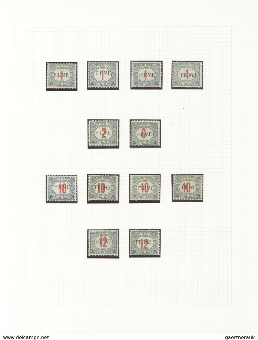 Fiume: 1918/1919, "FIUME" Overprints On Hungary, Chiefly Mint Collection Of 58 Stamps Incl. Postage - Fiume