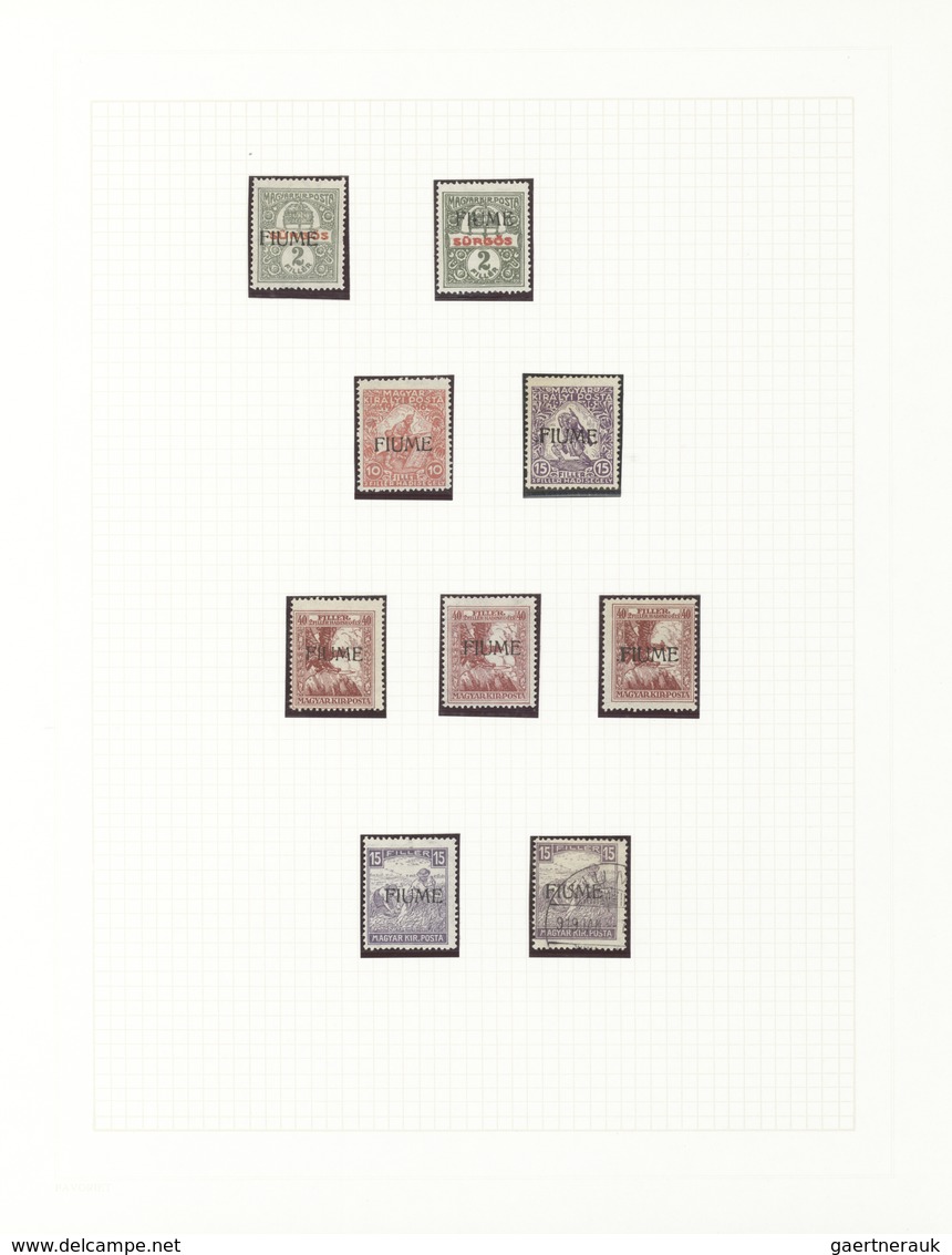 Fiume: 1918/1919, "FIUME" Overprints On Hungary, Chiefly Mint Collection Of 58 Stamps Incl. Postage - Fiume
