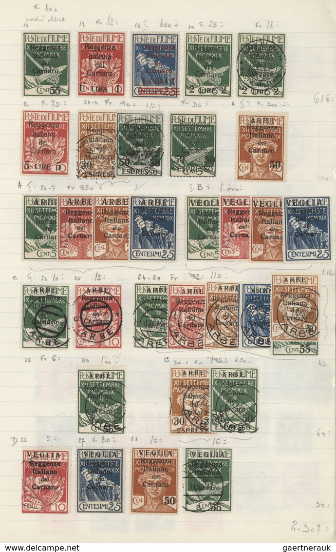 Fiume: 1918/1924, Mint And Used Collection/assortment Of Apprx. 770 Stamps, Neatly Mounted On Album - Fiume