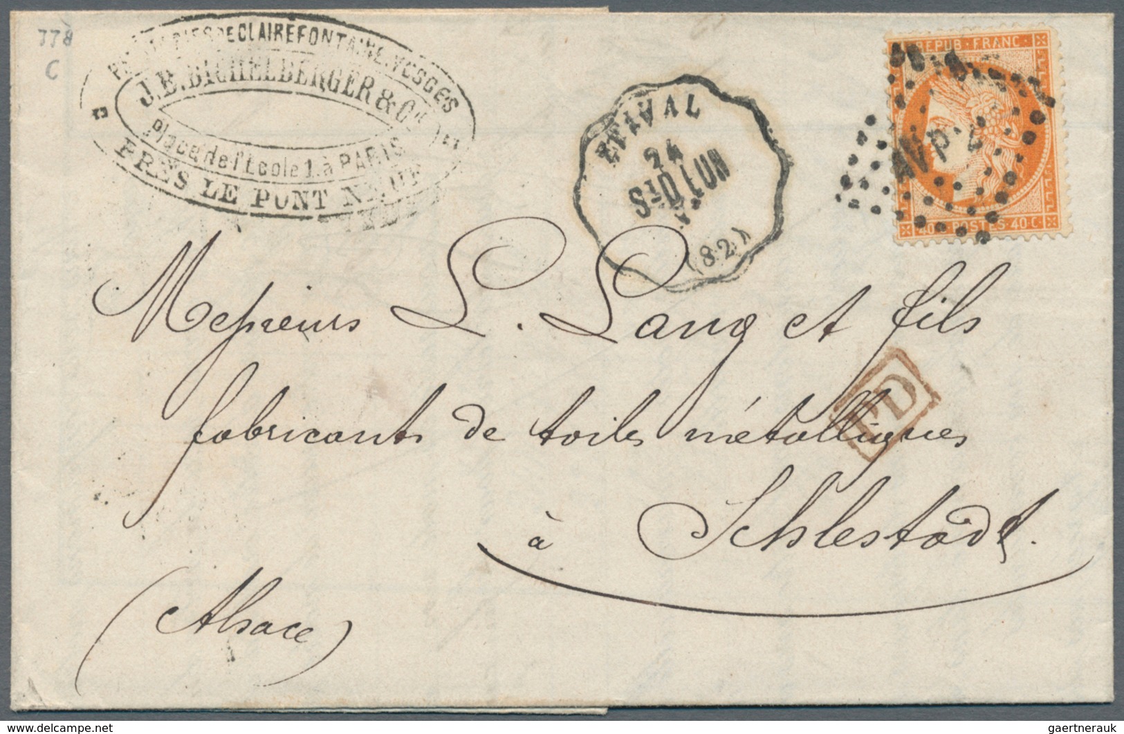 Frankreich: 1798/1876, schöner kleiner Bestand von Vorphilabriefen sowie Ceres und Napoleon-Frankatu