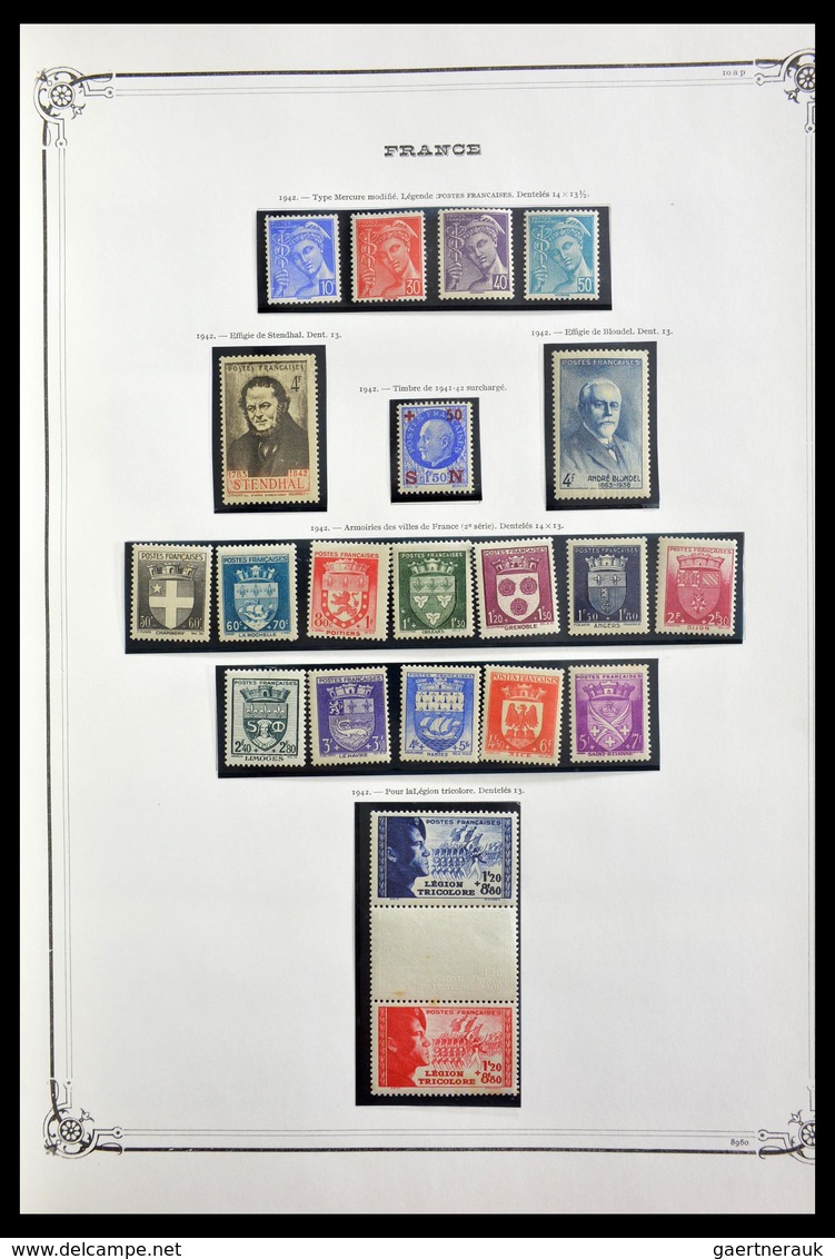 Frankreich: 1849-1945: Almost complete, mint hinged and used collection France 1849-1945 in old Yver