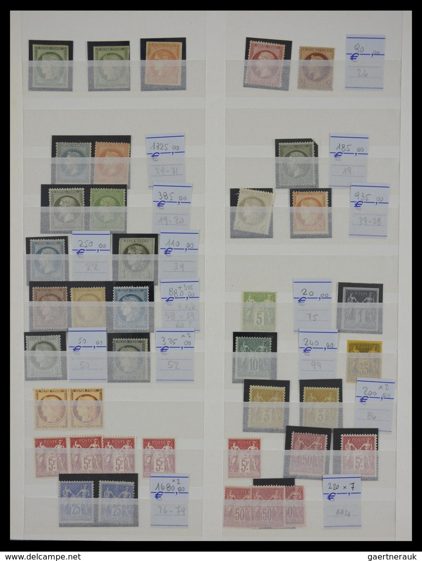 Frankreich: 1849-1960: Fantastis, Mostly MNH And Mint Hinged Dealer Stock France 1849-1960 In Fat St - Sammlungen