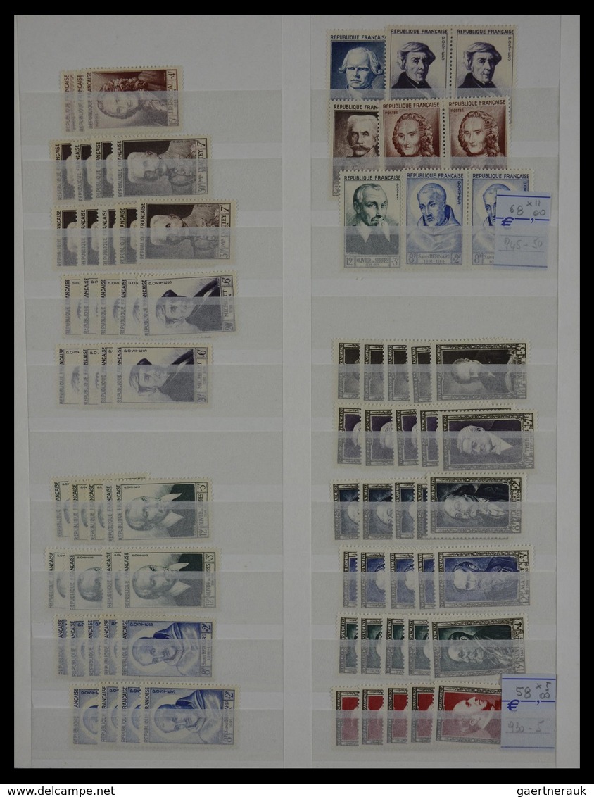 Frankreich: 1849-1960: Fantastis, mostly MNH and mint hinged dealer stock France 1849-1960 in fat st