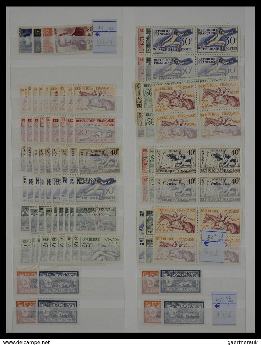 Frankreich: 1849-1960: Fantastis, mostly MNH and mint hinged dealer stock France 1849-1960 in fat st