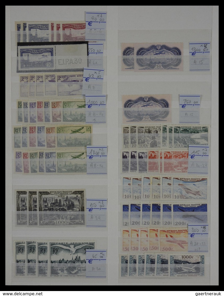 Frankreich: 1849-1960: Fantastis, mostly MNH and mint hinged dealer stock France 1849-1960 in fat st