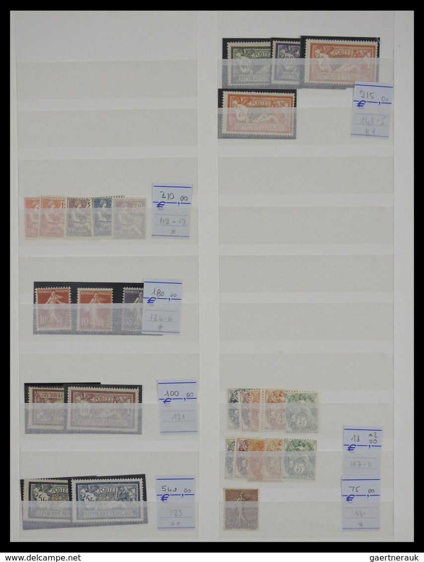 Frankreich: 1849-1960: Fantastis, mostly MNH and mint hinged dealer stock France 1849-1960 in fat st