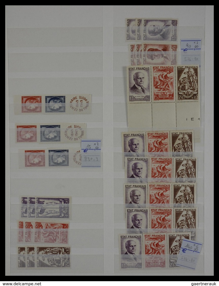 Frankreich: 1849-1960: Fantastis, mostly MNH and mint hinged dealer stock France 1849-1960 in fat st