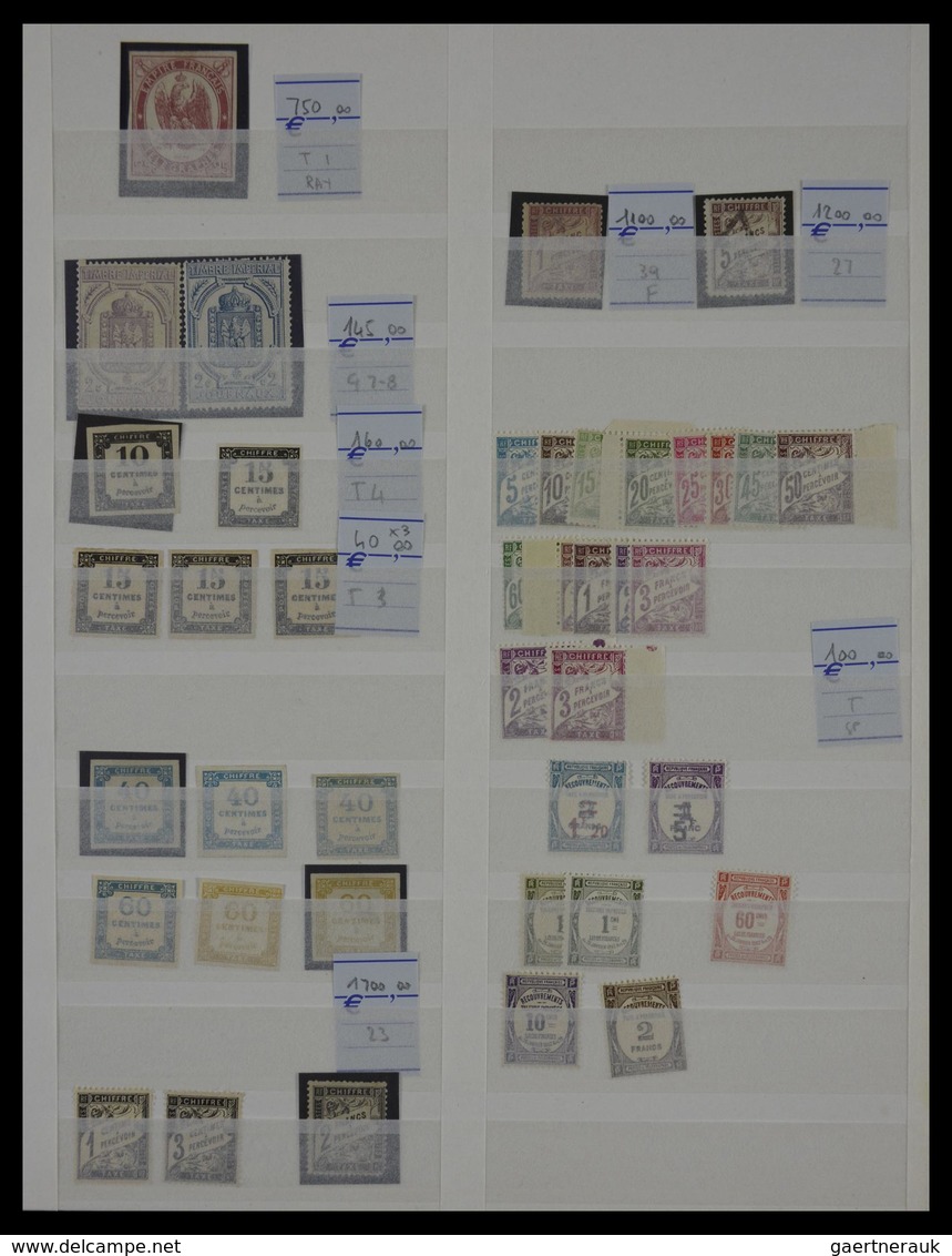 Frankreich: 1849-1960: Fantastis, mostly MNH and mint hinged dealer stock France 1849-1960 in fat st