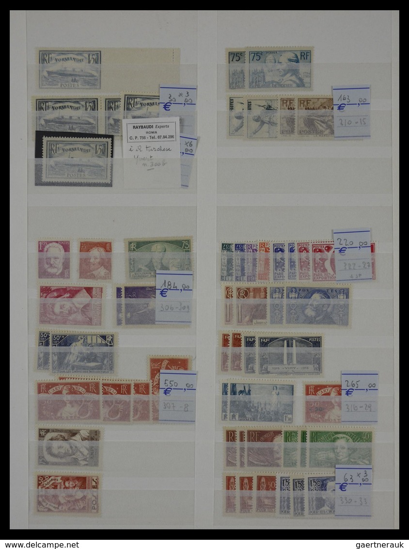 Frankreich: 1849-1960: Fantastis, mostly MNH and mint hinged dealer stock France 1849-1960 in fat st