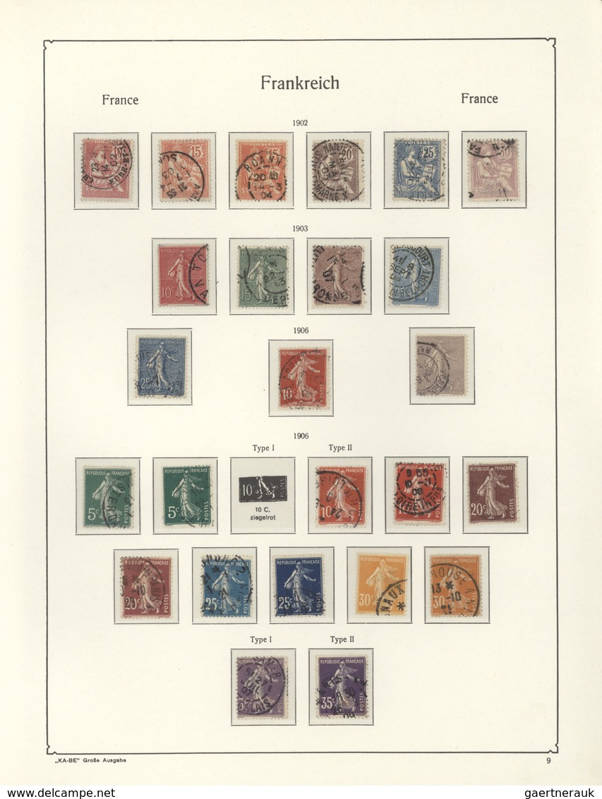 Frankreich: 1850 - 1957, Clean Stamped Collection From The Classic Issues With Some Gaps (sheet 3 Un - Sammlungen