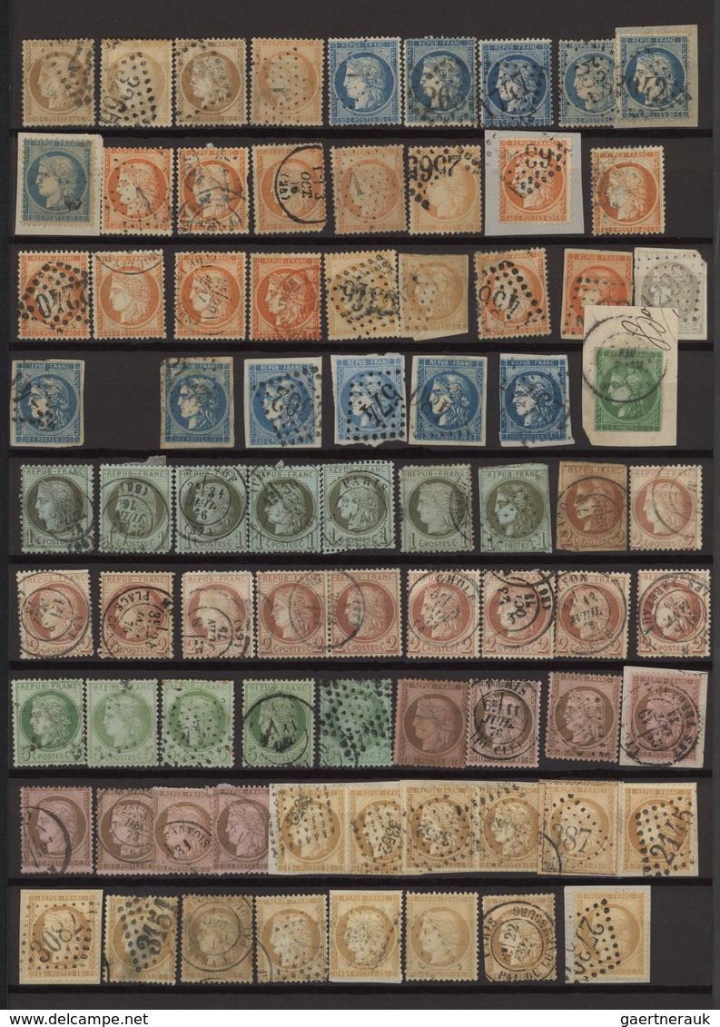 Frankreich: 1850-1900, lot from well over 500 stamps of the early issues in a stock book, an Eldorad
