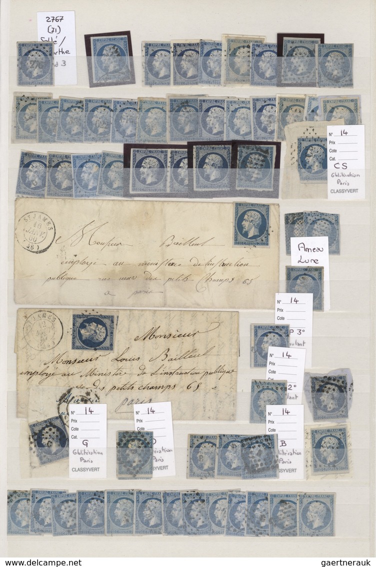 Frankreich: 1853/1900 (ca.), Ued Accumulation Of Apprx. 1.330 Stamps, Slightly Varied Condition, Nea - Sammlungen